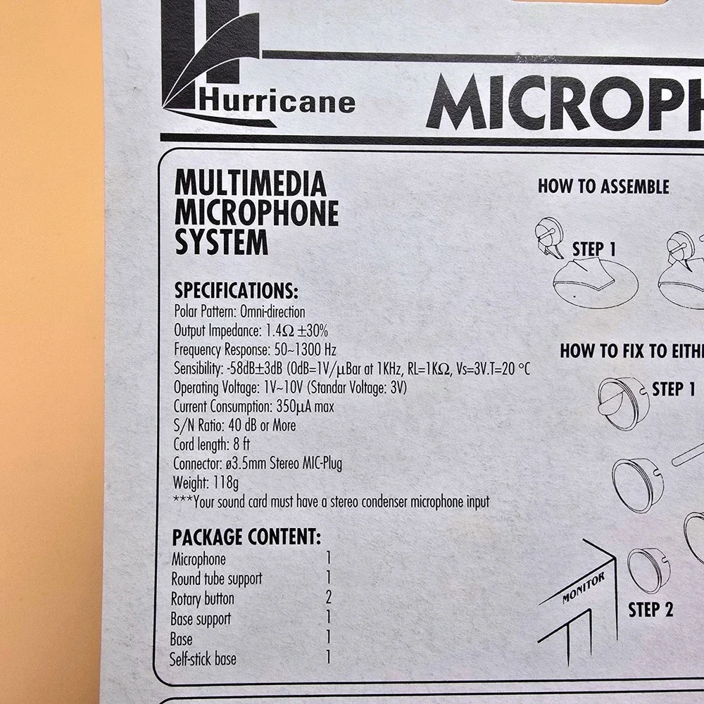 Hurricane Multimedia Microphone System for Computer PC Laptop with Stand‎ Mounts